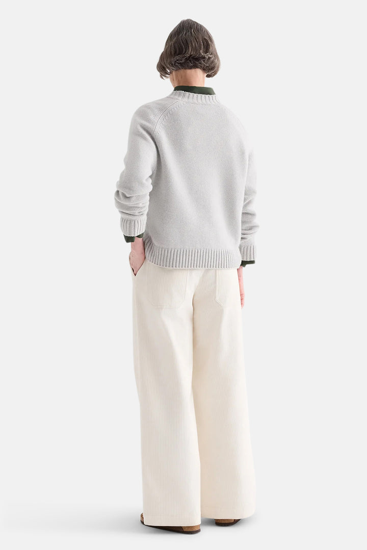 New Jill Crewneck Sweater in Italian Cashmere Pumice
