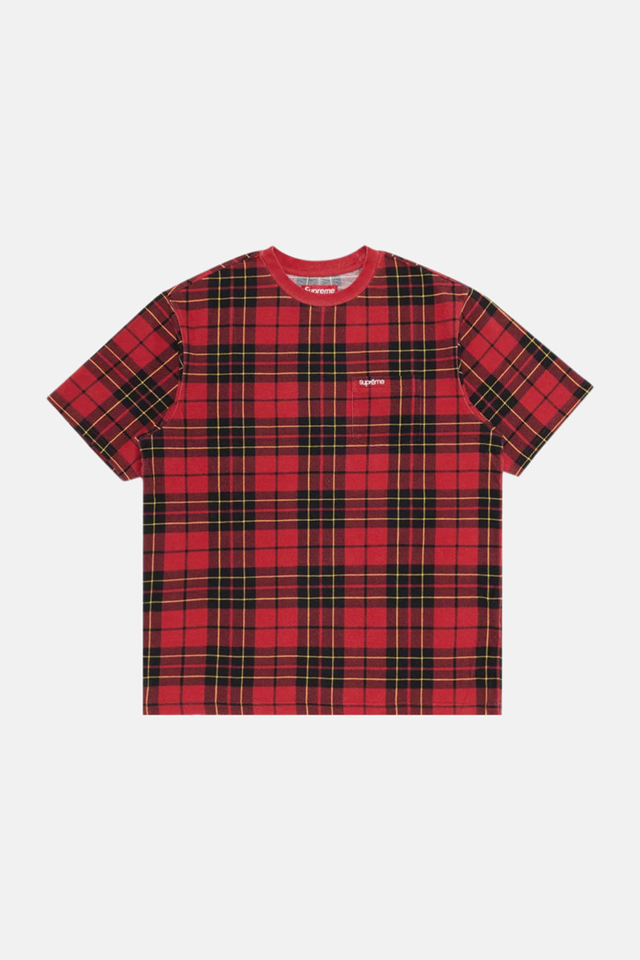 S/S Pocket Tee Red Plaid