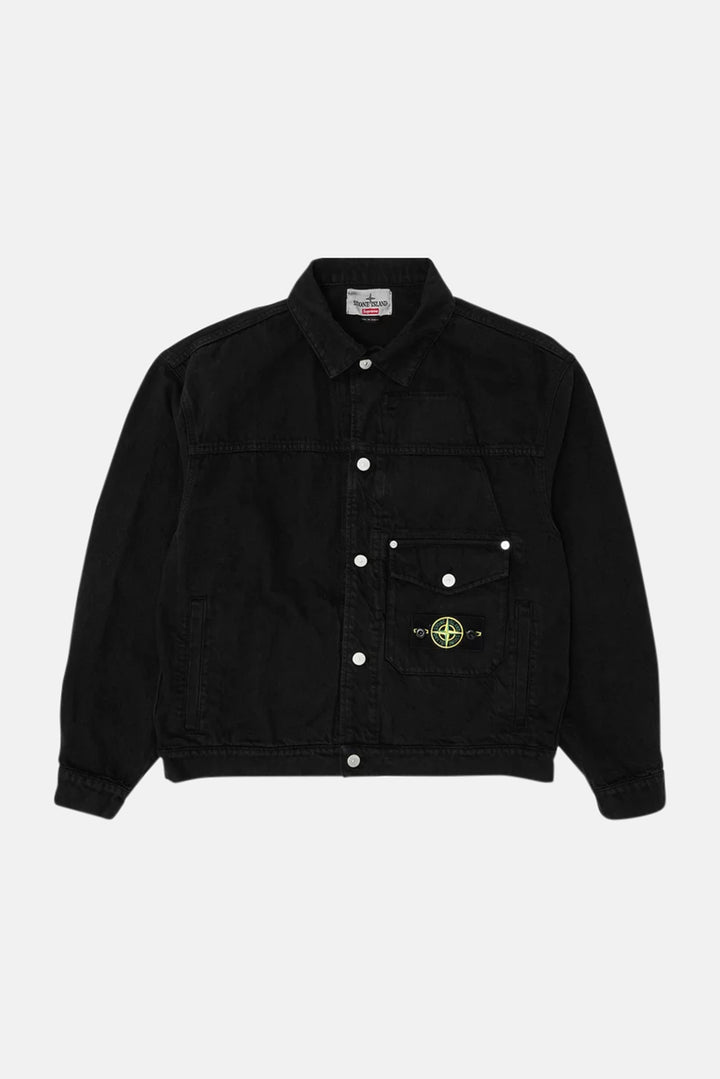 Supreme/Stone Island Bull Denim Trucker Jacket Black