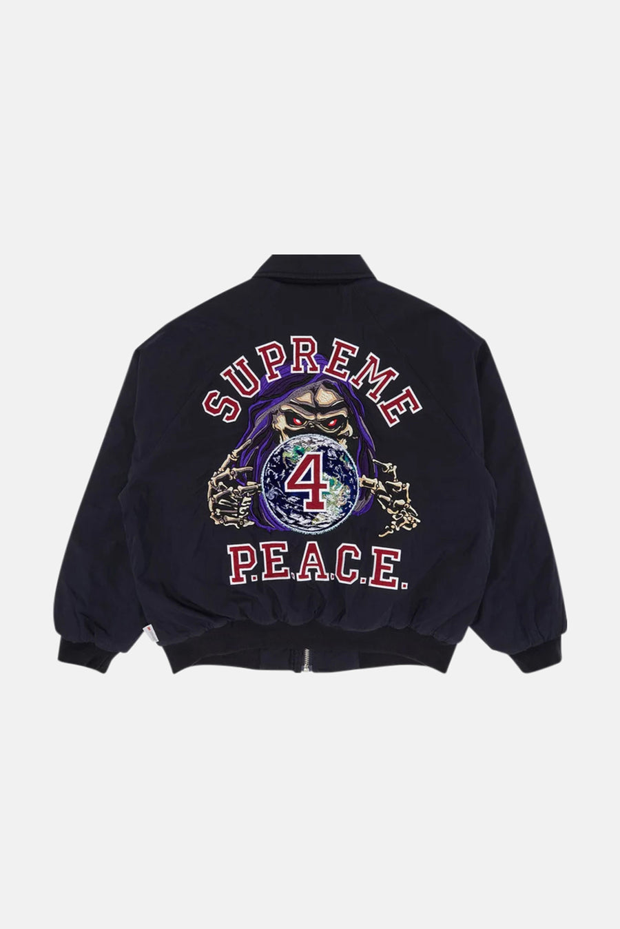 Peace Embroidered Work Jacket Navy – blueandcream