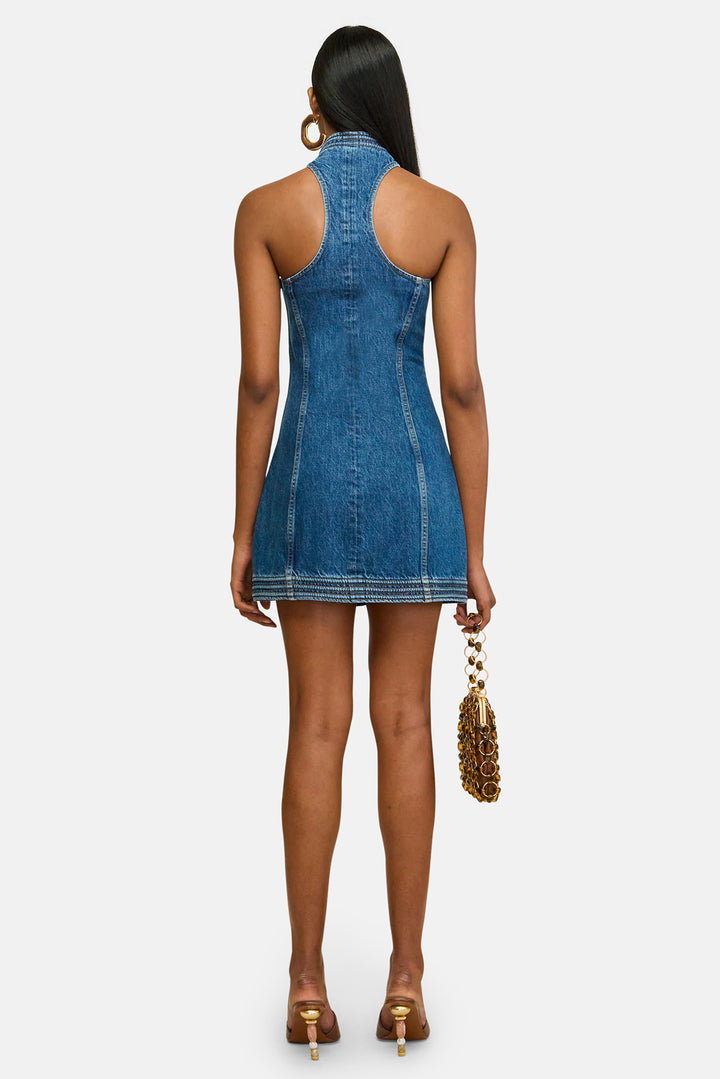 Azura Dress 80s Blue
