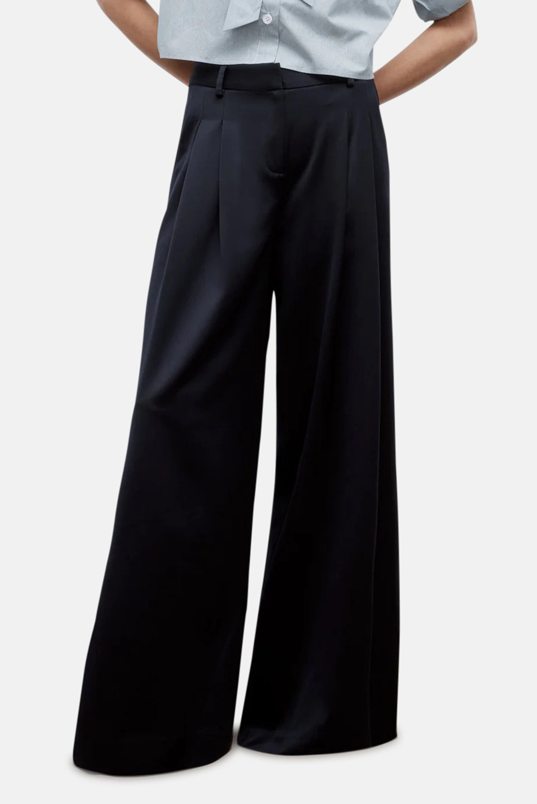 Next Didi Pant in Satin Faced Wool Suiting Midnight