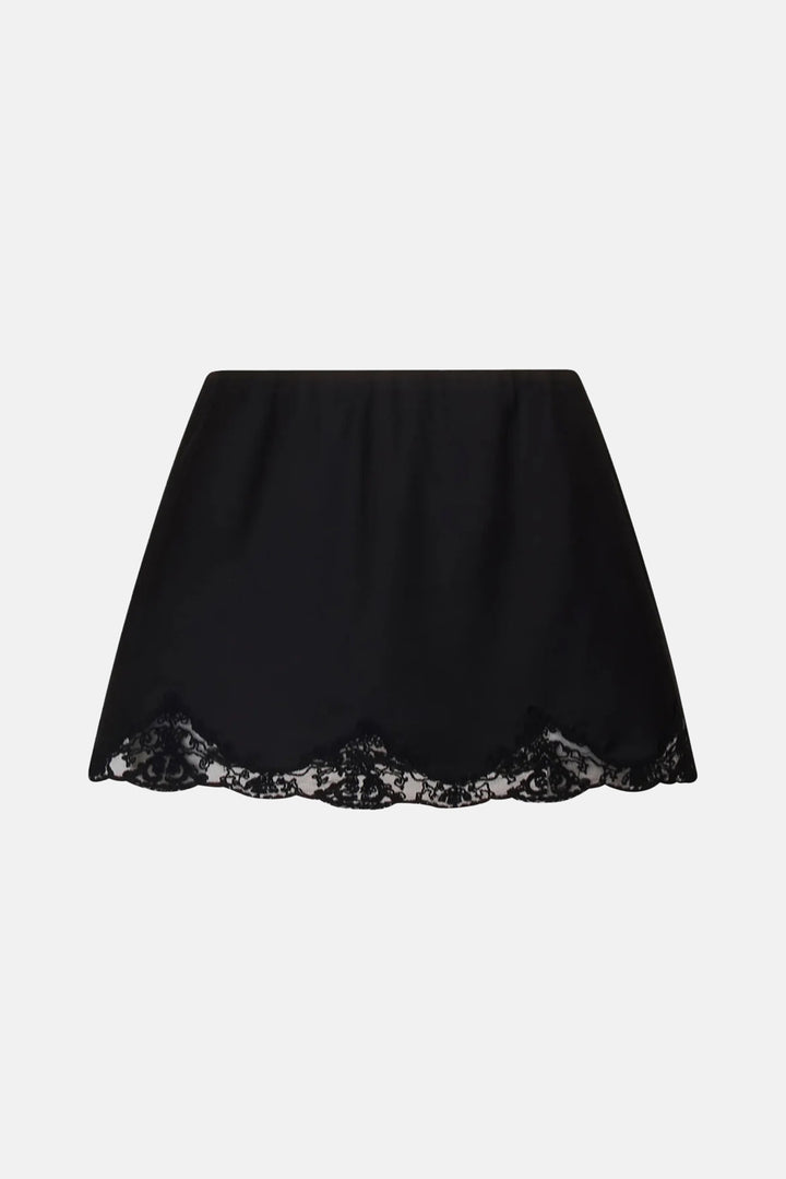 Belve Slip Mini Skirt Black