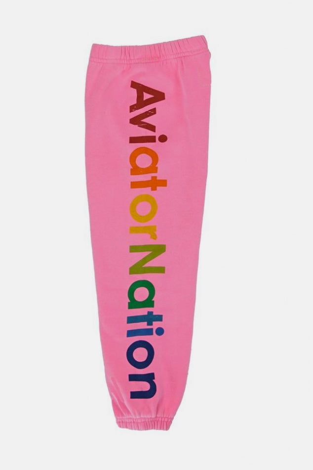 Kids Sag Harbor Signature Sweatpants Neon Pink