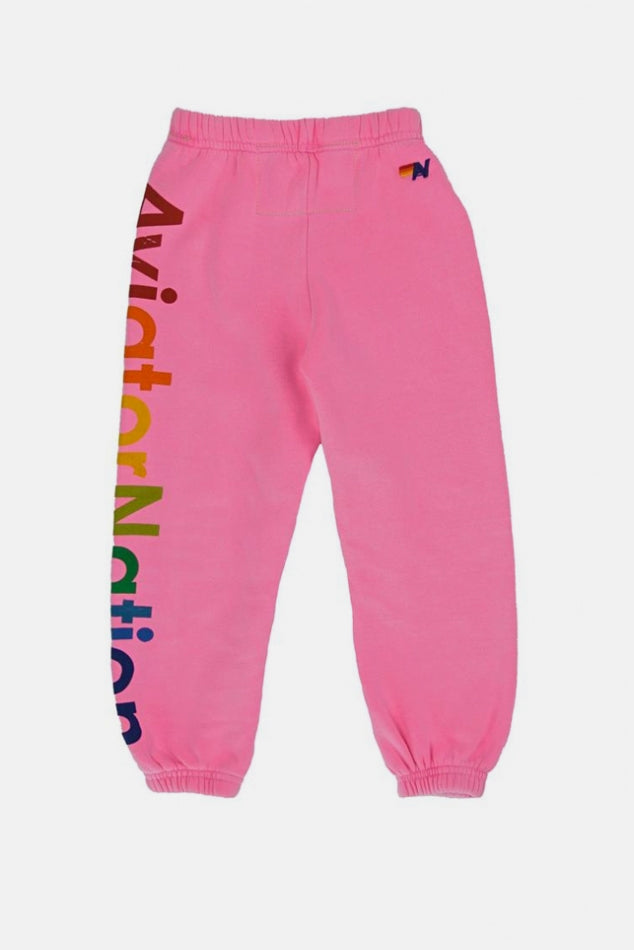 Kids Sag Harbor Signature Sweatpants Neon Pink
