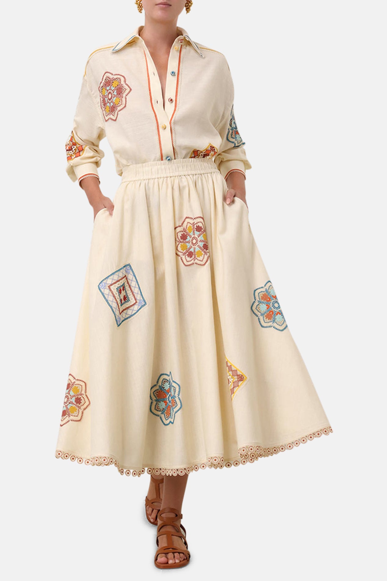 Zimmerman Ottie Doily Shirt Cream Multi – blueandcream