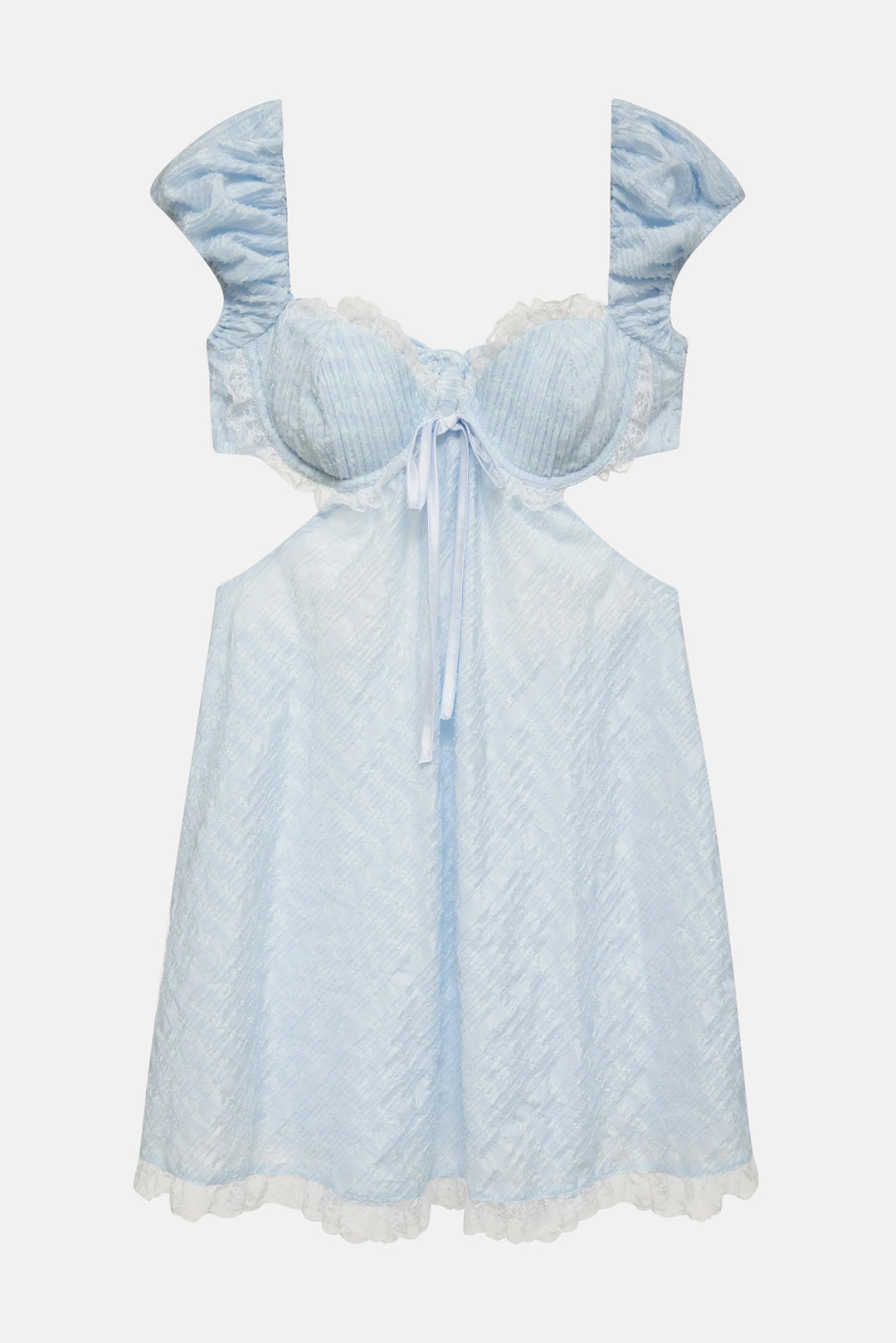 For Love & Lemons Catherine Mini Dress Blue blueandcream For Love & Lemons Catherine Mini Dress Blue blueandcream