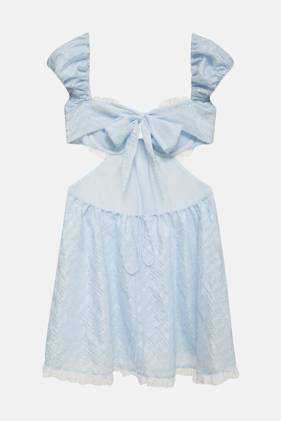 For Love & Lemons Catherine Mini Dress Blue blueandcream For Love & Lemons Catherine Mini Dress Blue blueandcream