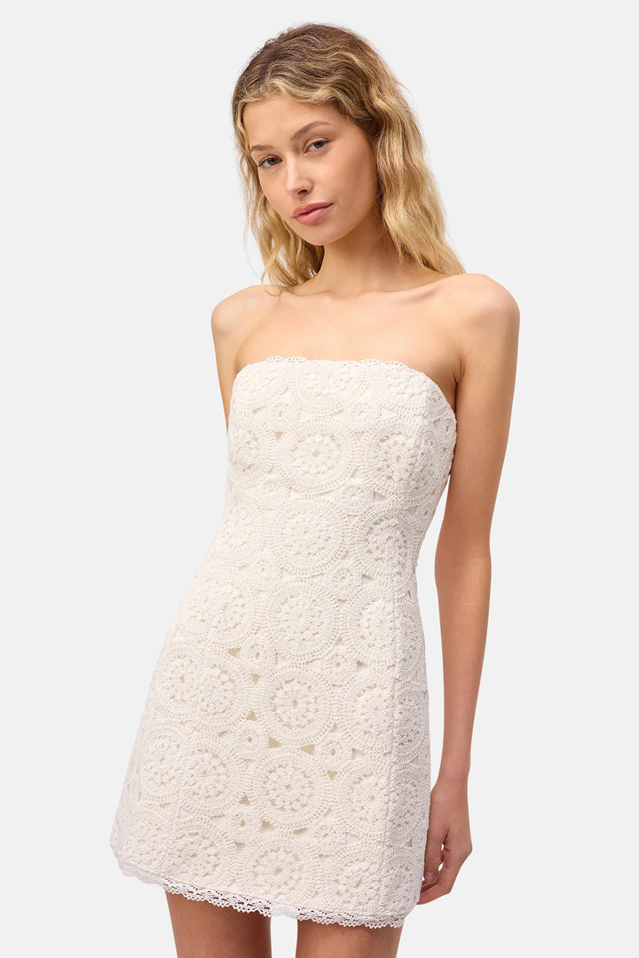 Yareli Crochet Mini Dress Macadamia