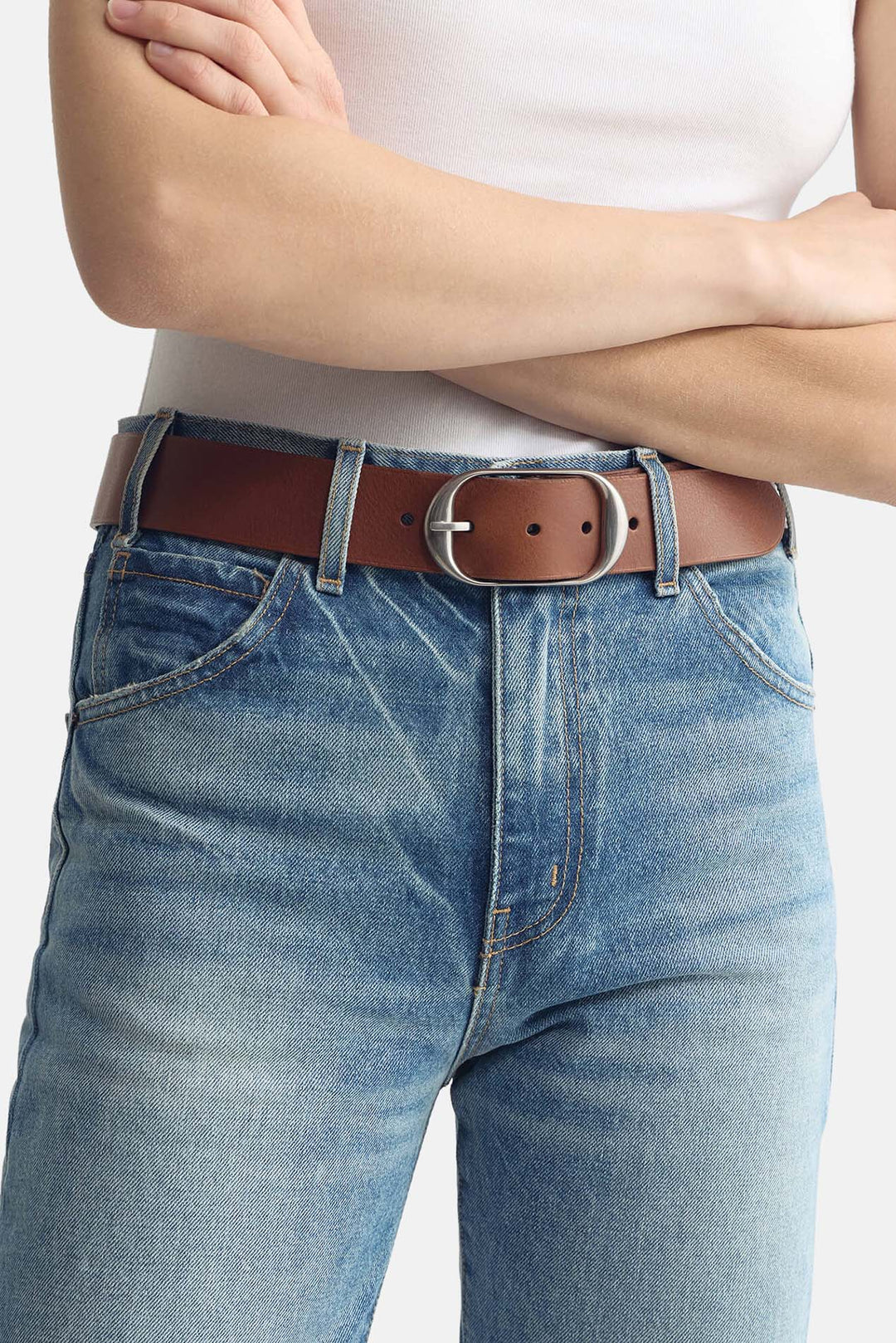 Nili Belt Chestnut w/ Antique Silver Buckle