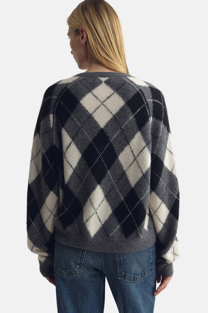 Feron Argyle Sweater Grey/Ivory Argyle