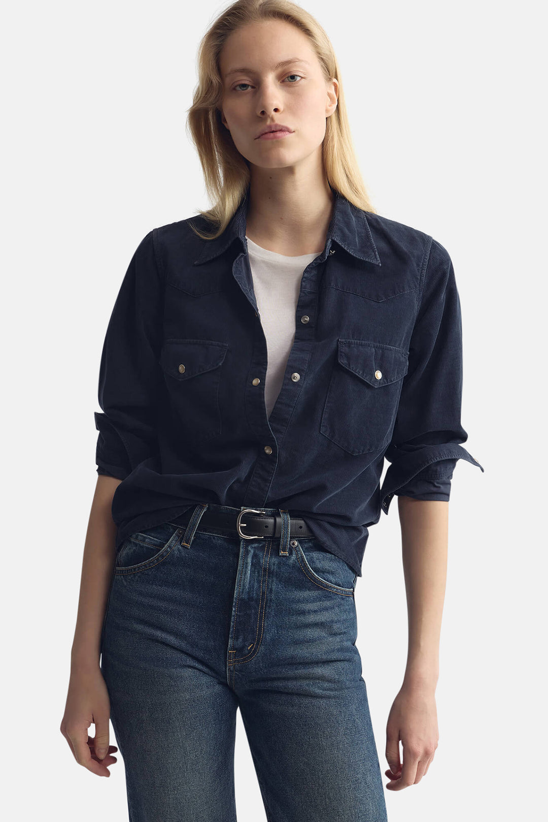 Travis Corduroy Shirt Dusk Navy
