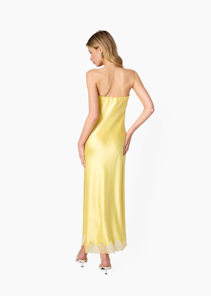 Alexandria Strapless Dress Custard