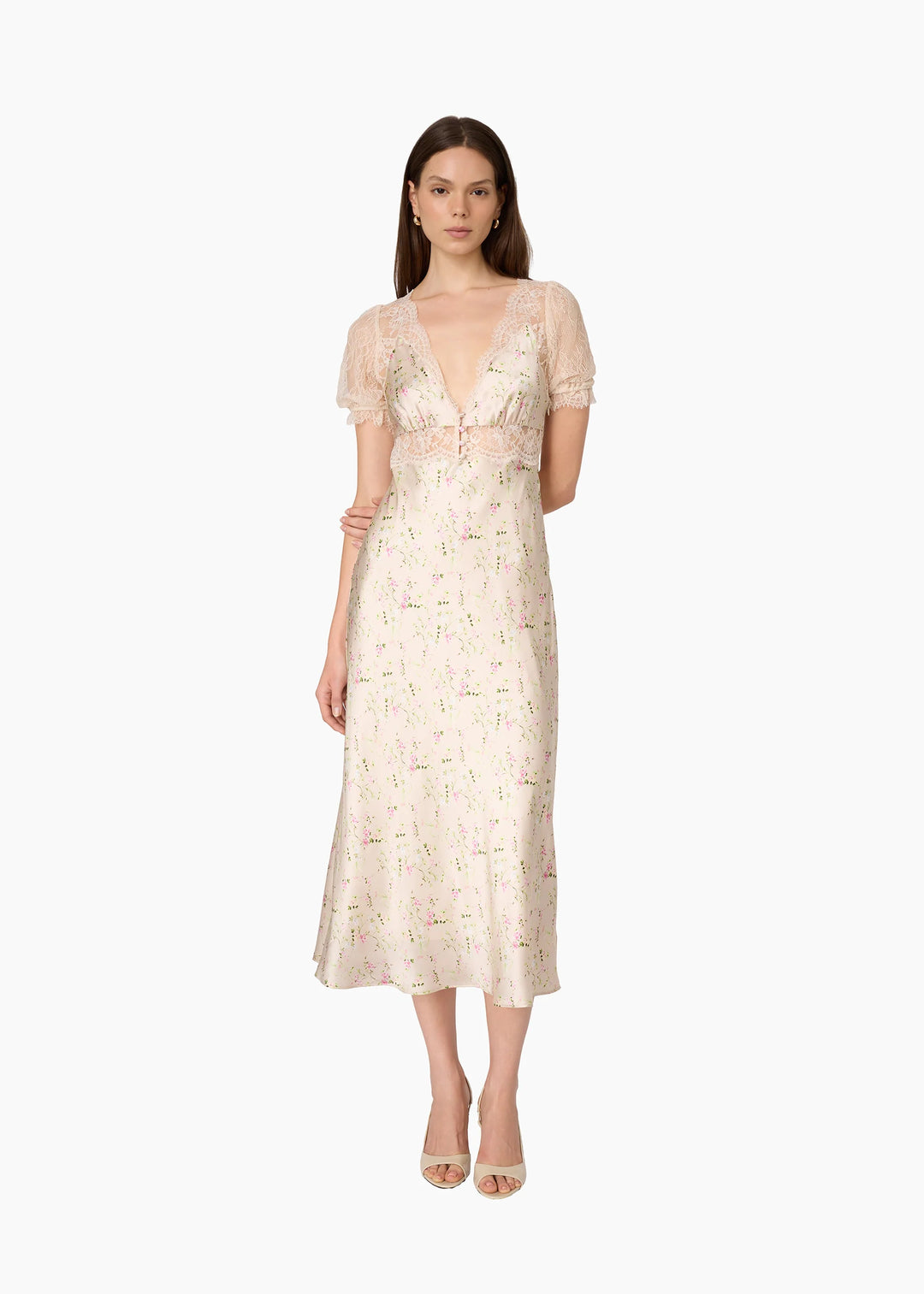 Dinah Silk Midi Dress English Cottage