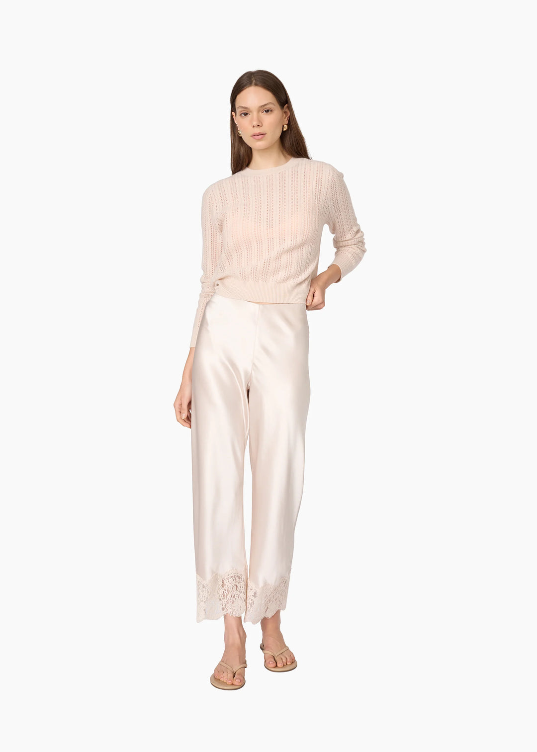 Bristol Mid Rise Lace Pant Oat