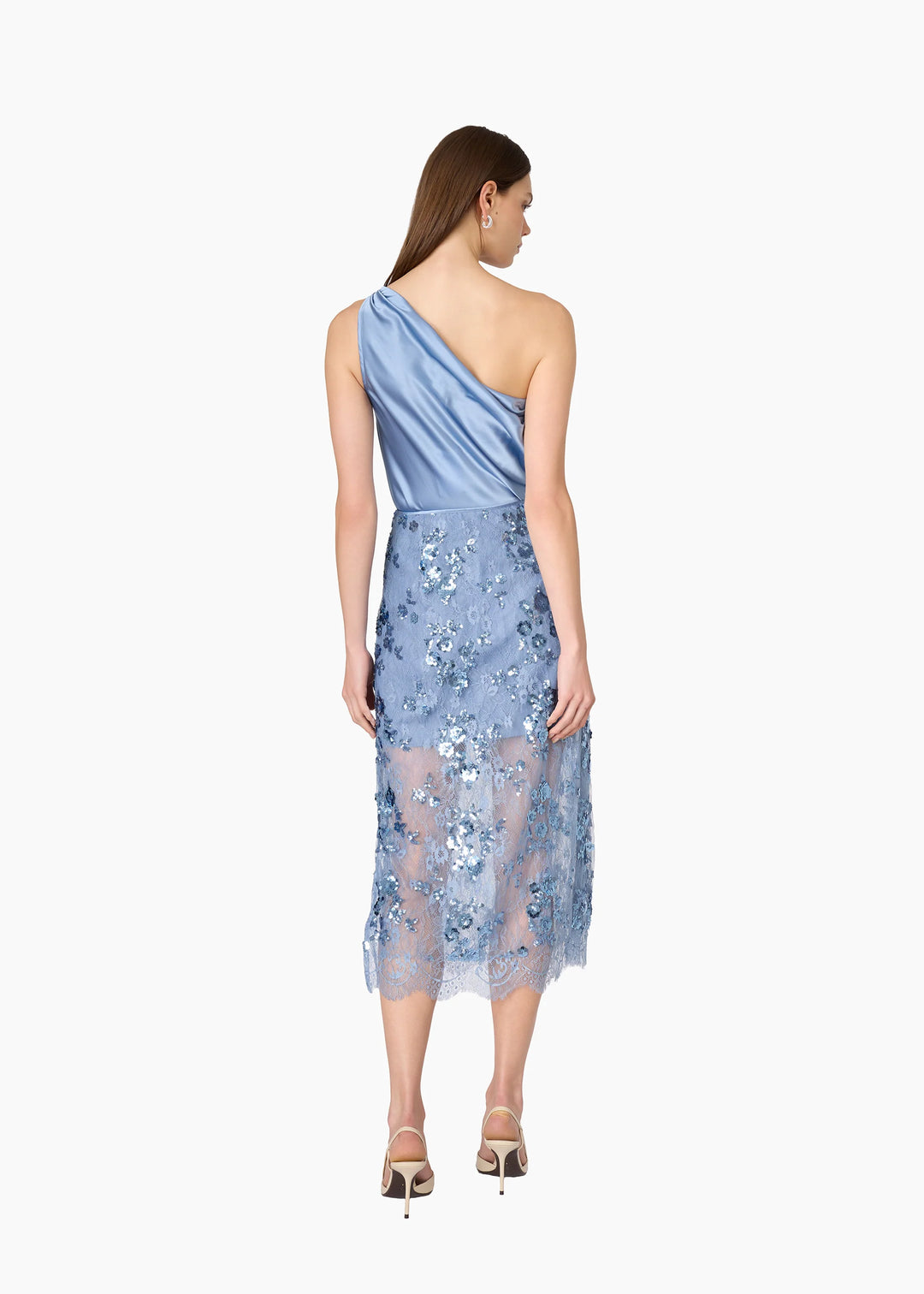 Aylin Sequin Lace Midi Skirt Mist