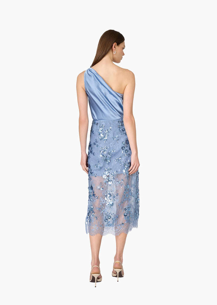 Aylin Sequin Lace Midi Skirt Mist