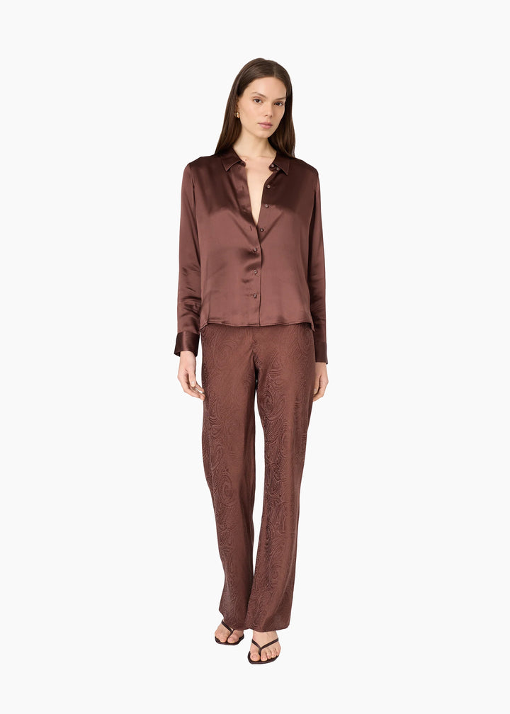 Bristol Mid Rise Jacquard Pant Umber