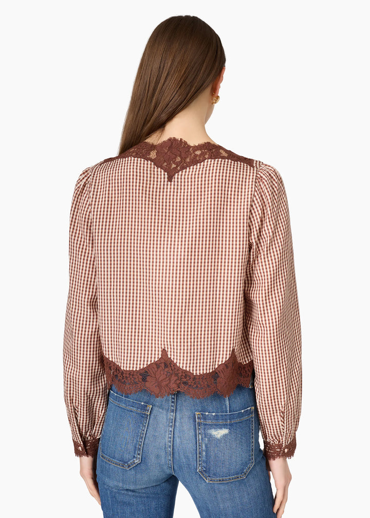 Yuri Blouse Brown Gingham