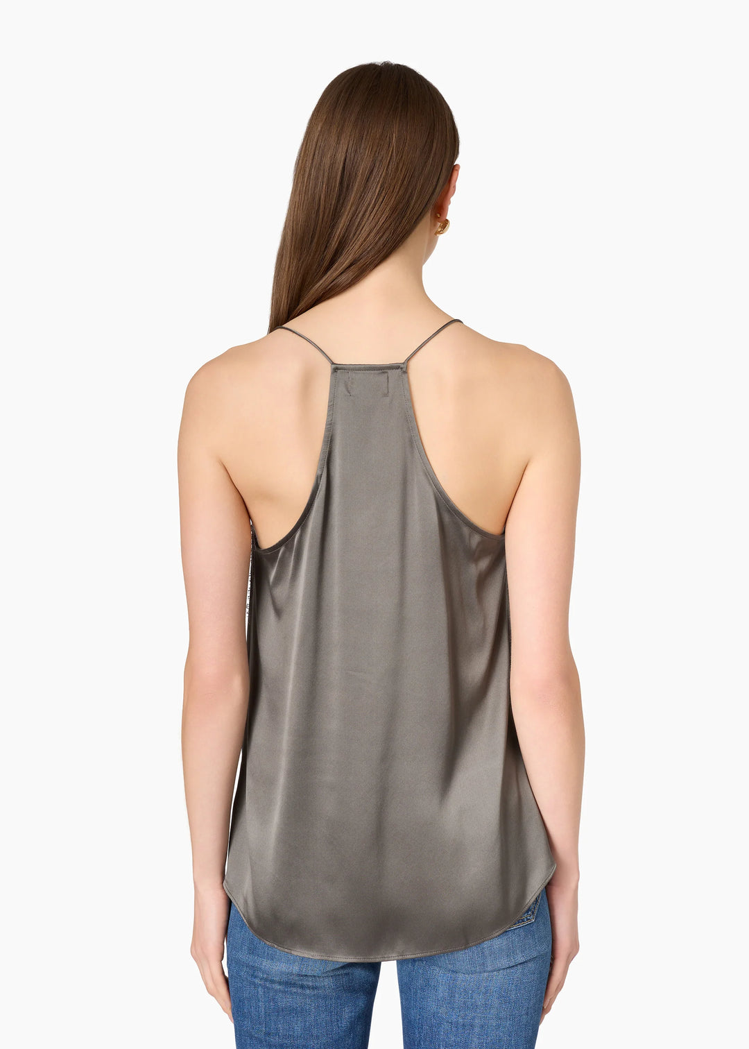 Racer Charmeuse Camisole Gunmetal