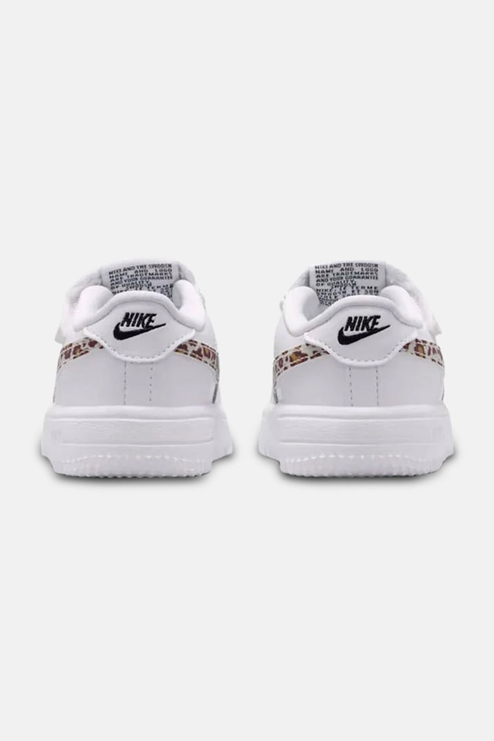 Kid's Force 1 Low EasyOn 'White/Cheetah Swish' (TD)