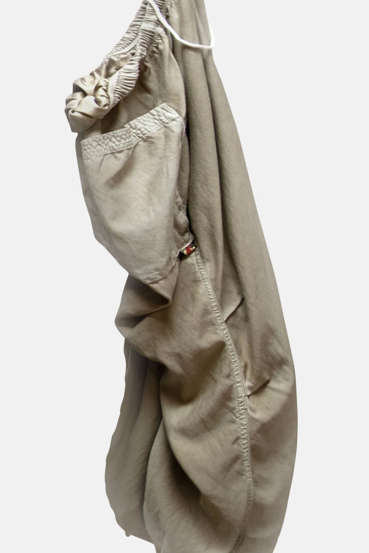 Matte/Satin Loose Drawcord Biggy Pant - Lawrence's Sand