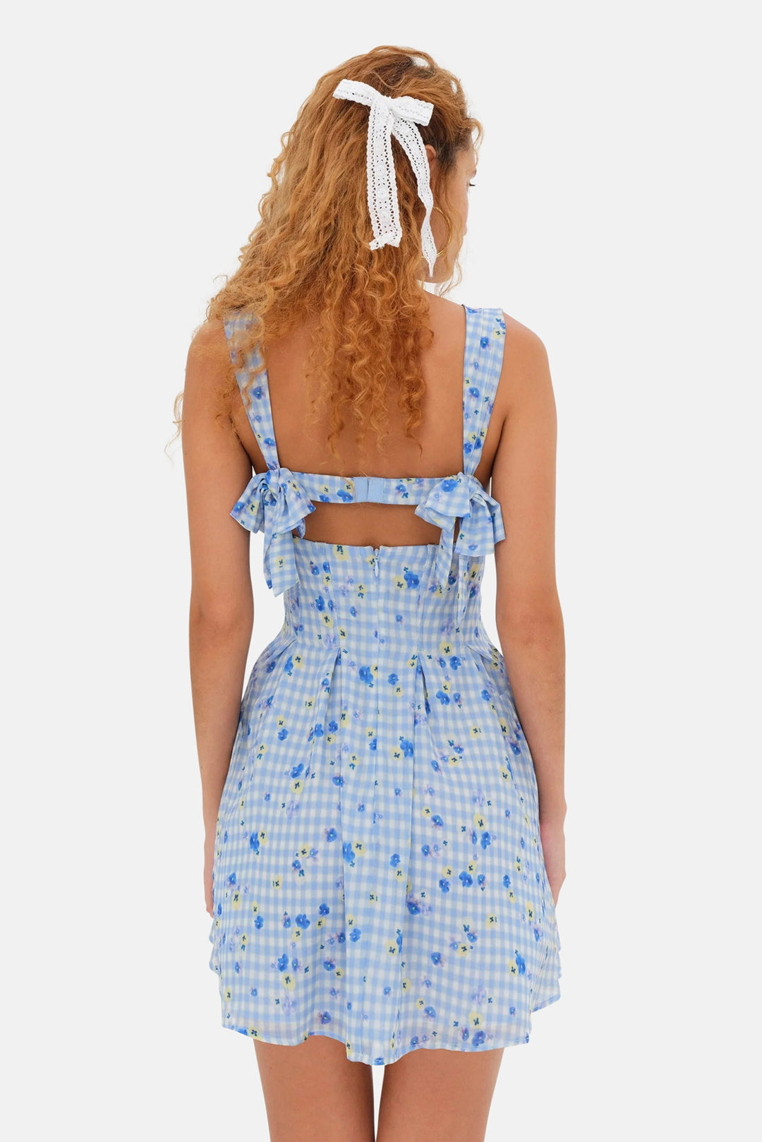 for love and lemons eileen mini dress For Love and Lemons - Eileen Mini Dress - Blue Floral