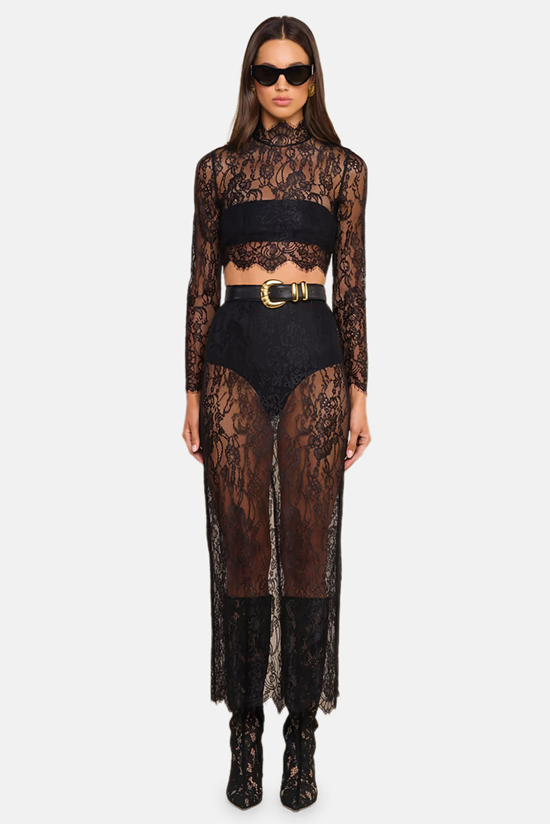 Raymonde Lace Maxi Skirt Black