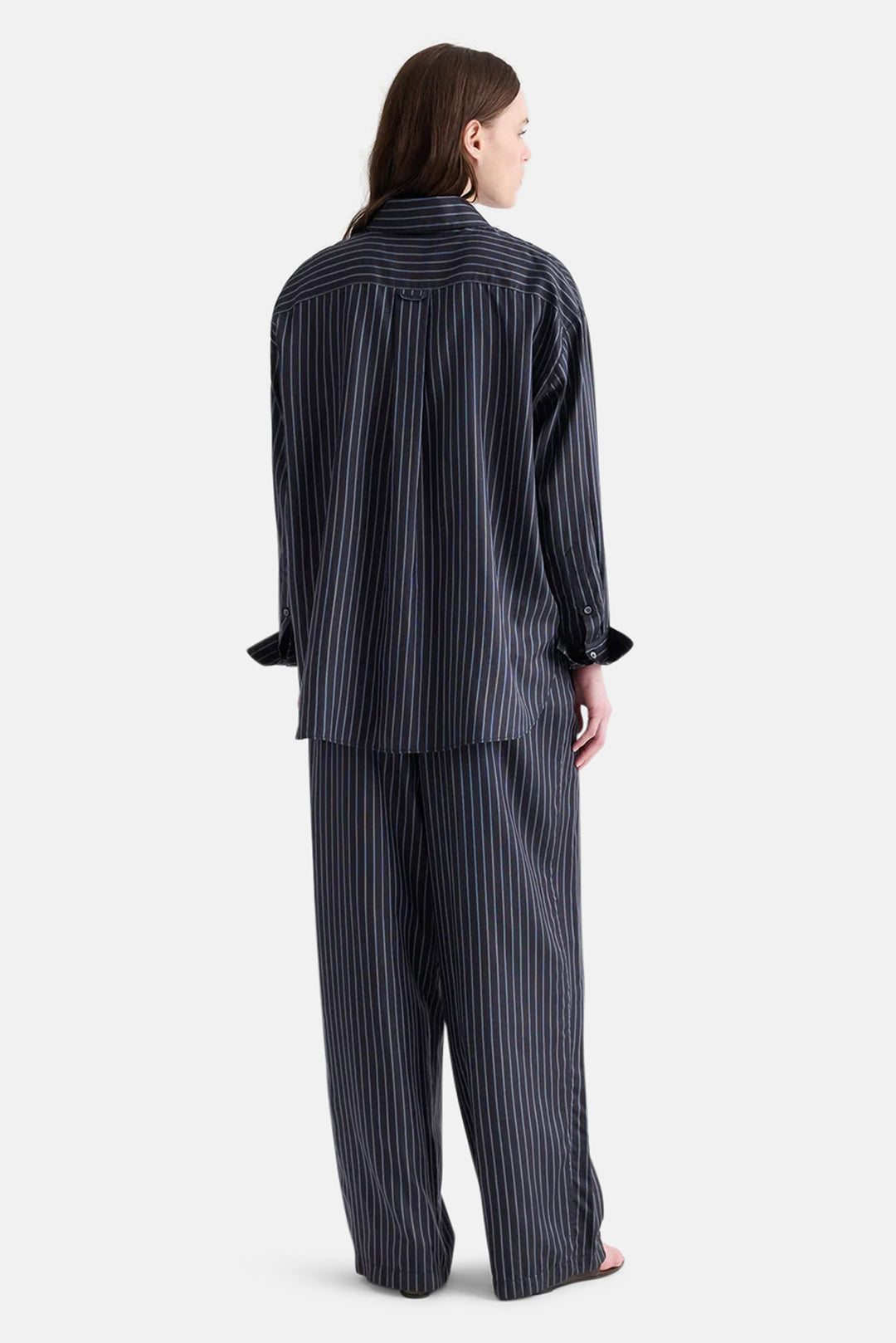 PJ Pant in Silk Blue Nights / Turkish Coffee