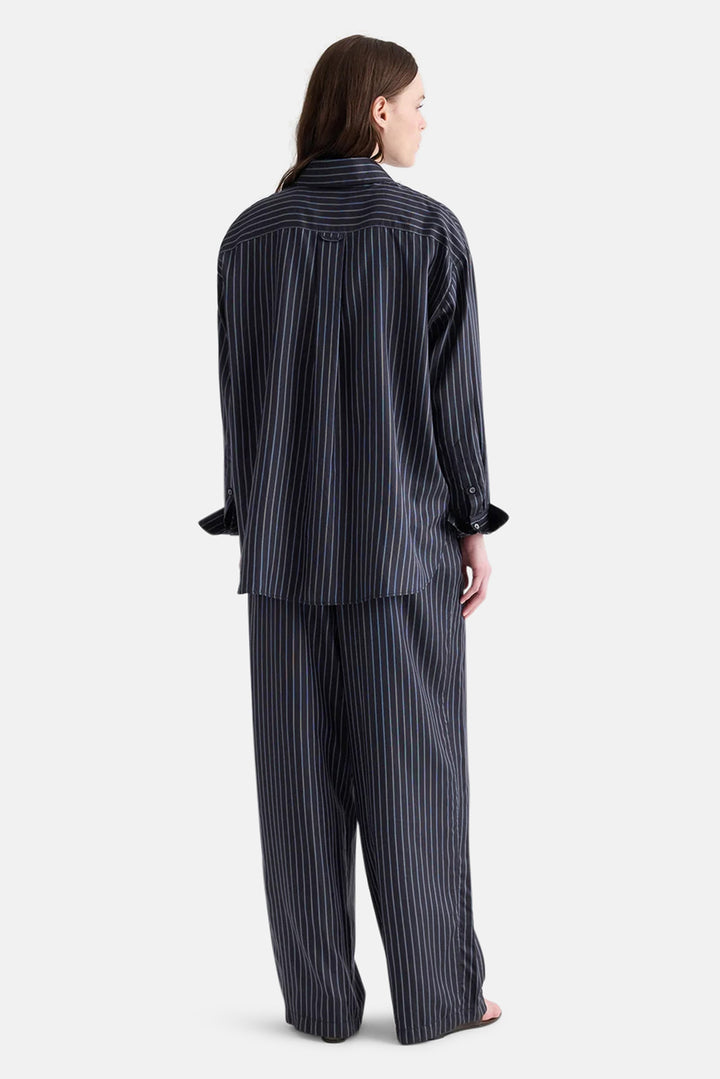 PJ Pant in Silk Blue Nights / Turkish Coffee