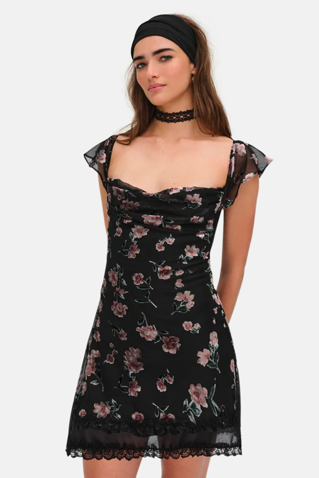For Love & Lemons Aigrette Mini Dress Black blueandcream For Love & Lemons Aigrette Mini Dress Black blueandcream
