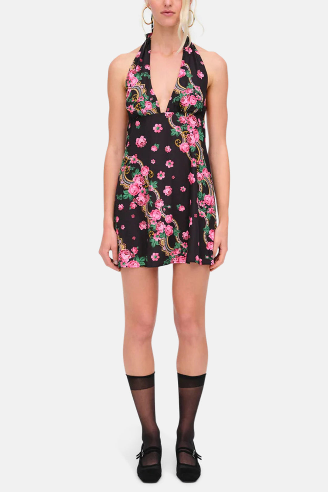 For Love & Lemons Justice Halter Mini Dress Black blueandcream For Love & Lemons Justice Halter Mini Dress Black blueandcream
