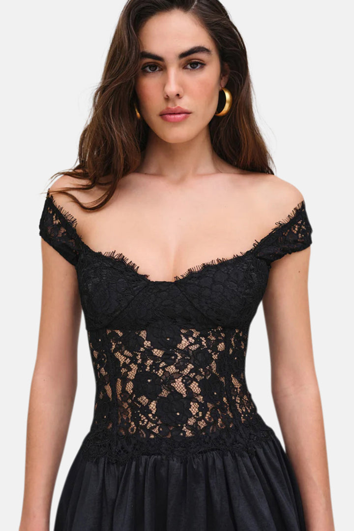 Waverly Lace Top Black