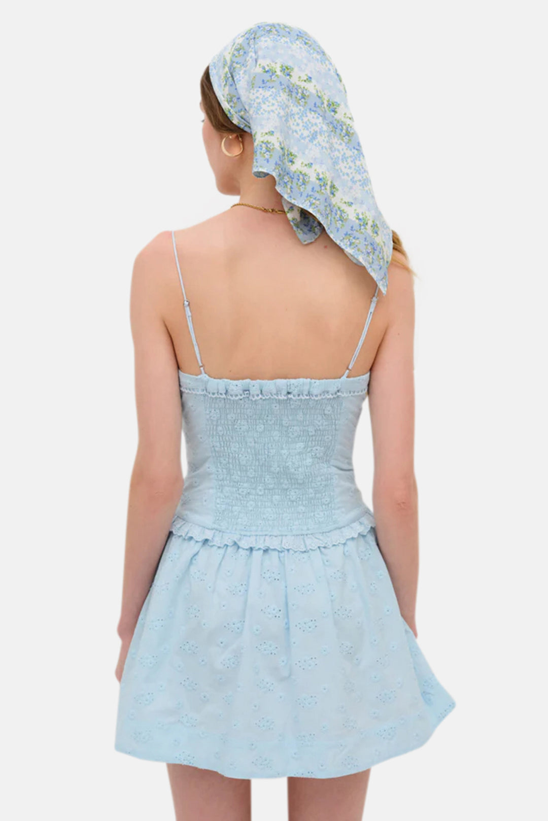 For Love & Lemons Marlowe Mini Dress Light Blue blueandcream For Love & Lemons Marlowe Mini Dress Light Blue blueandcream