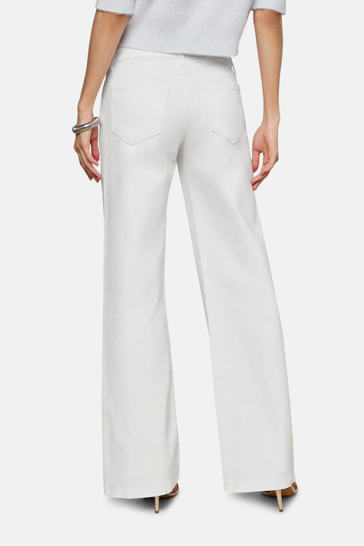 Joanne Low-Rise Wide-Leg Jean Blanc