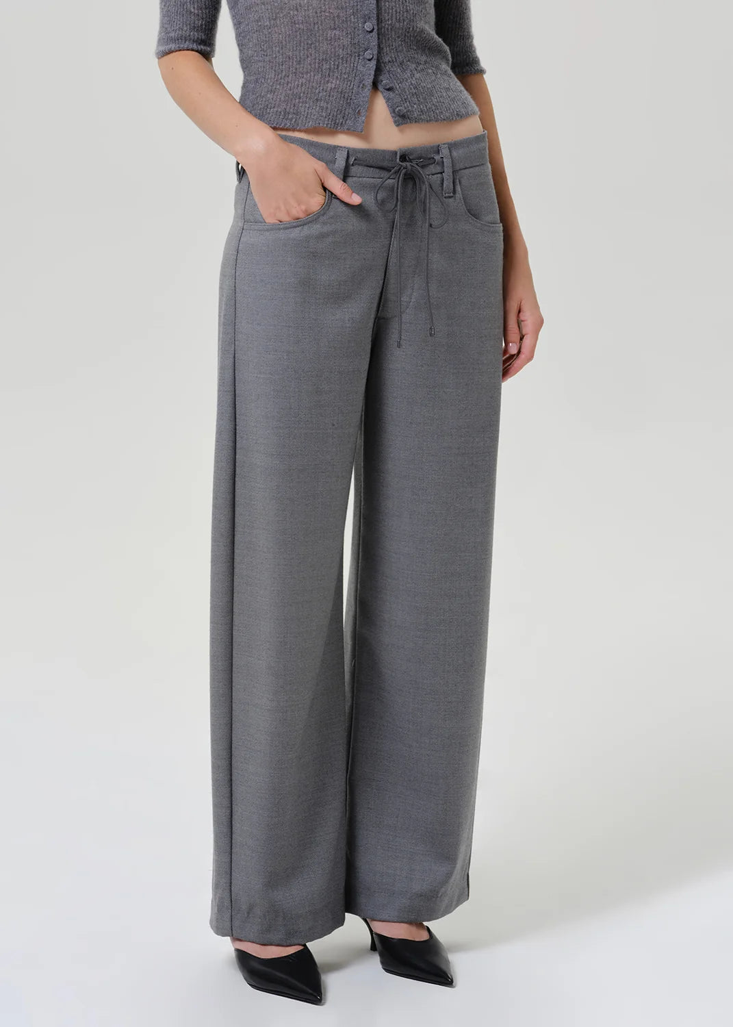 Brynn Drawstring Trouser in Felted Gris