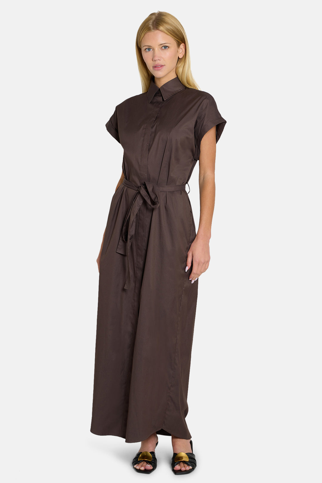 Maidstone Maxi Shirt Dress Brown