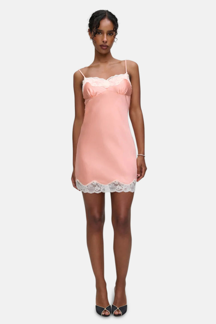 Liz Silk Mini Dress Sunrise Peach