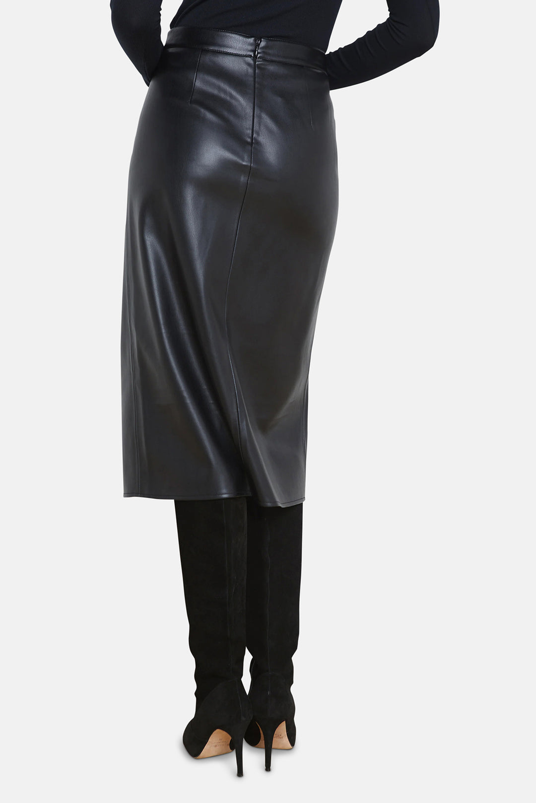 L'AGENCE Milann Faux Leather Skirt Black blueandcream L'AGENCE Milann Faux Leather Skirt Black blueandcream