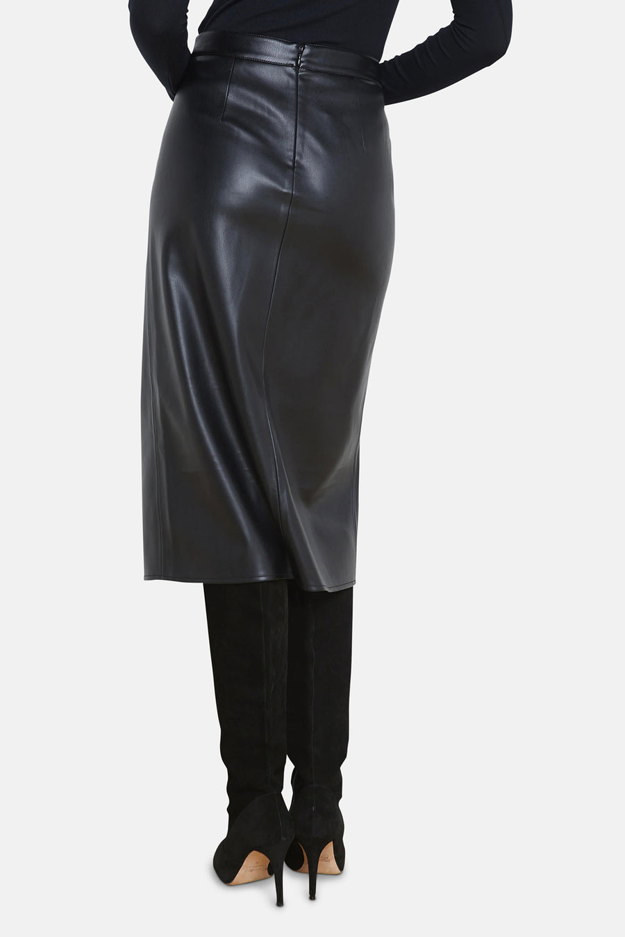 Milann Faux Leather Skirt Black