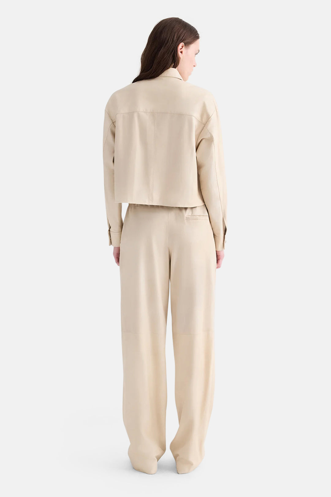 Leather LP Pant in Creme Brulee