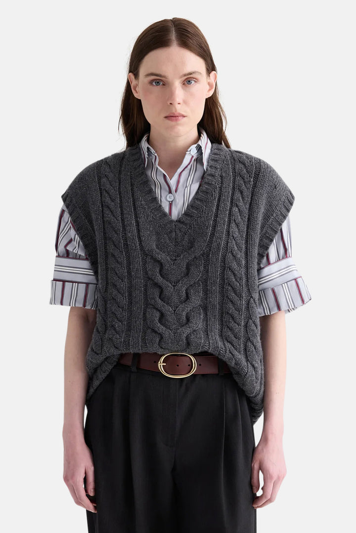 Pops Vest in Charcoal Grey
