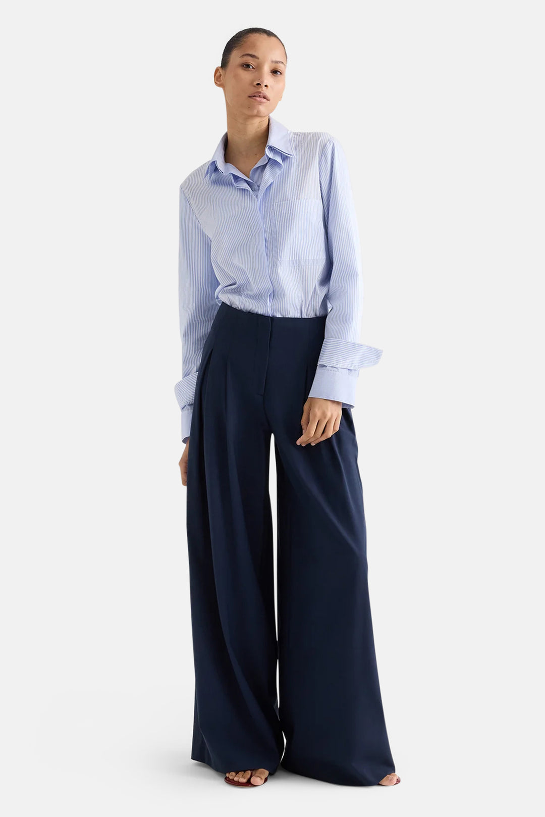 Drew Pant in Ultrafine Twill Suiting Blueberry
