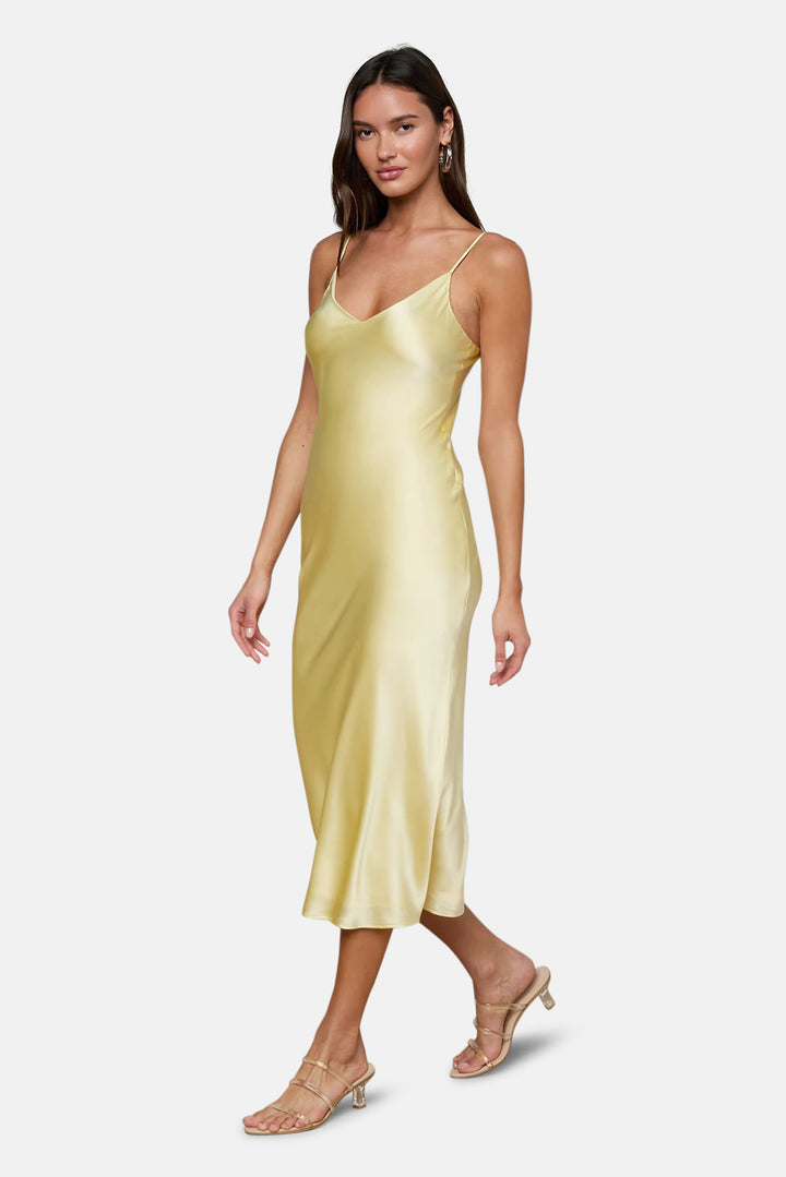 Seridie Silk Slip Dress Lemon Sorbet
