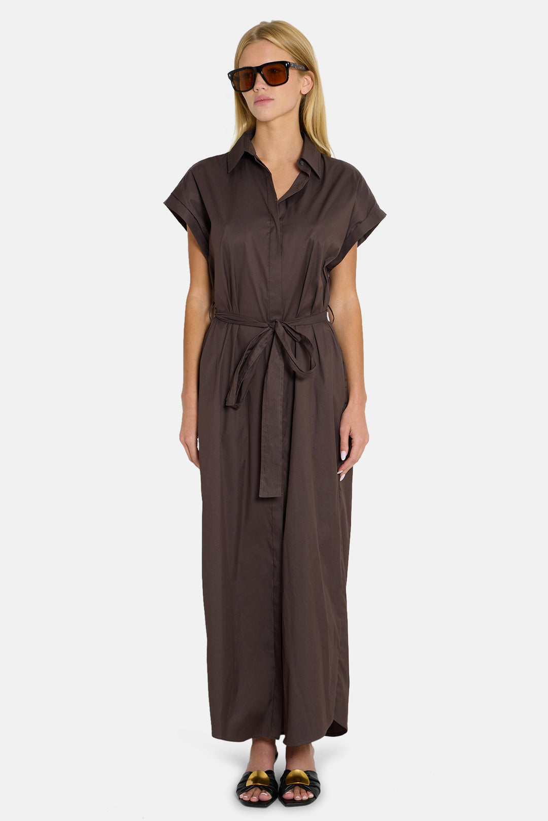 Maidstone Maxi Shirt Dress Brown