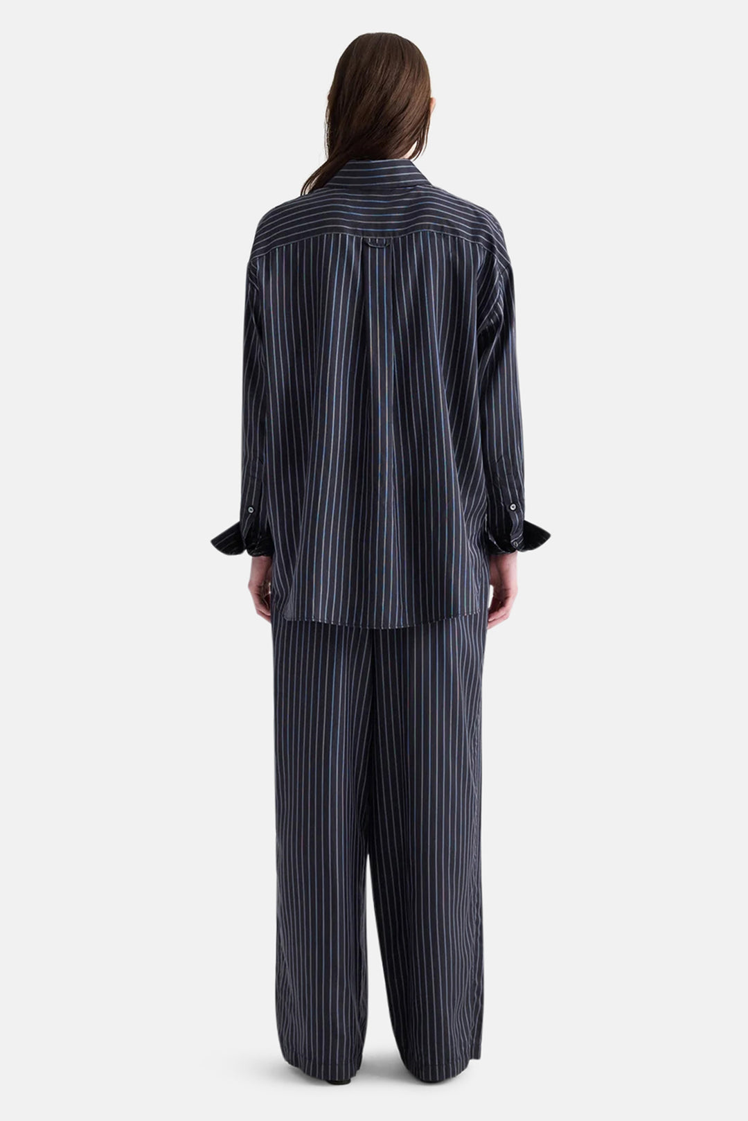 Big Joe Shirt in Silk Blue Nights / Turkish Coffee