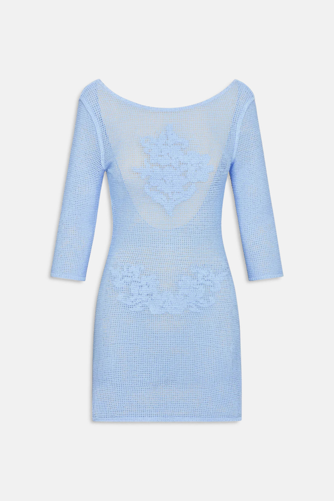 Le Jardin Crochet Mini Dress Blue Jay