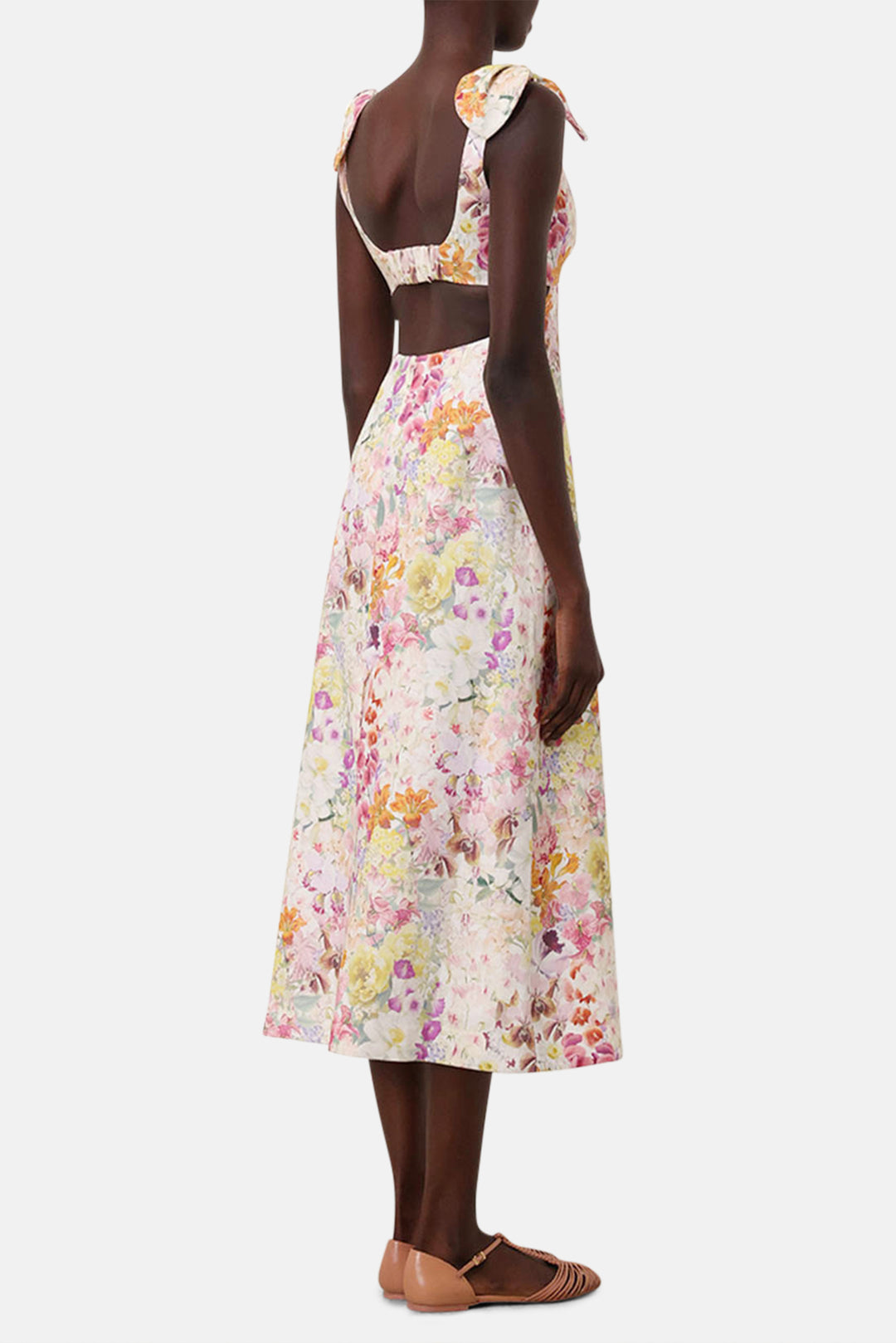 zimmermann harmony asymmetric midi dress Zimmermann Harmony Tie Shoulder Midi Dress