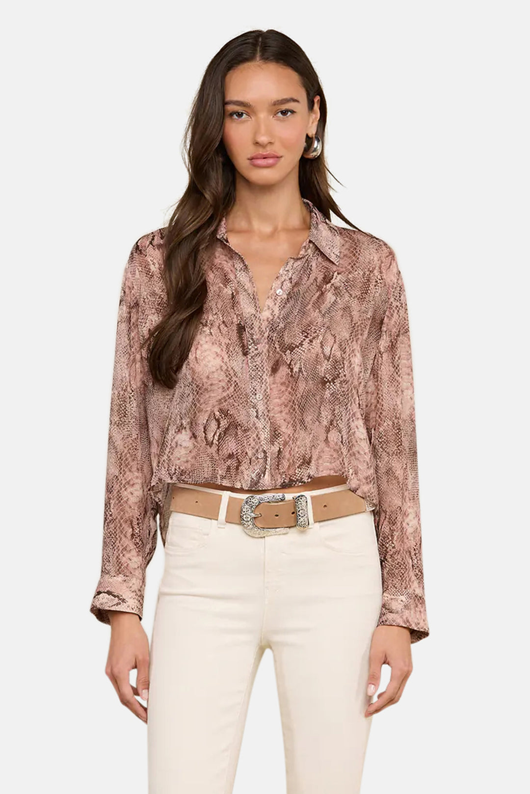 Cosette Shirt Mauve/Multi Western Snake Print