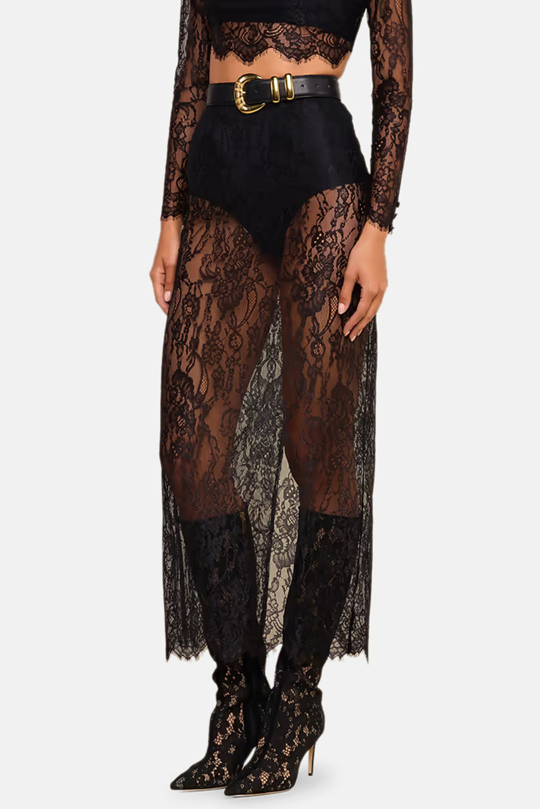 Raymonde Lace Maxi Skirt Black